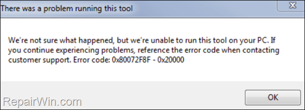 0X80072F8F - 0X20000 in Media Creation Tool