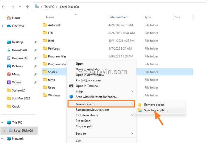 How to share a folder on Windows 10/11