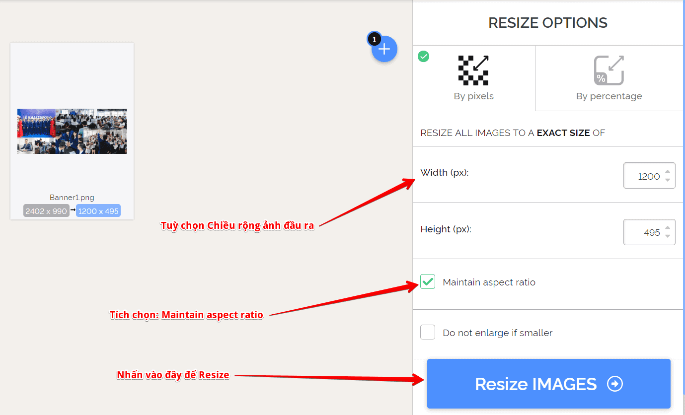 resize hình ảnh cho website