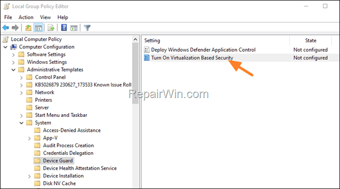 Turn on Virtualization Based Security