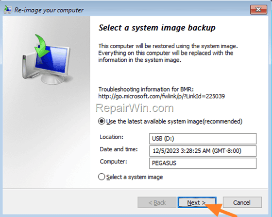 System Image Recovery