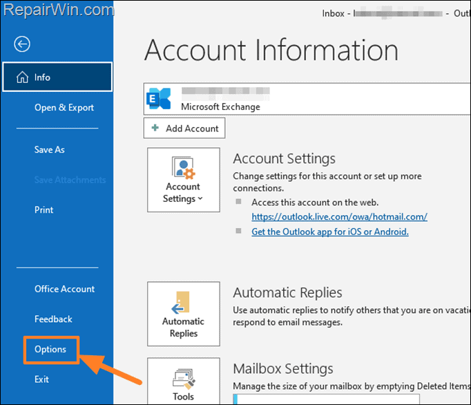 Outlook Options