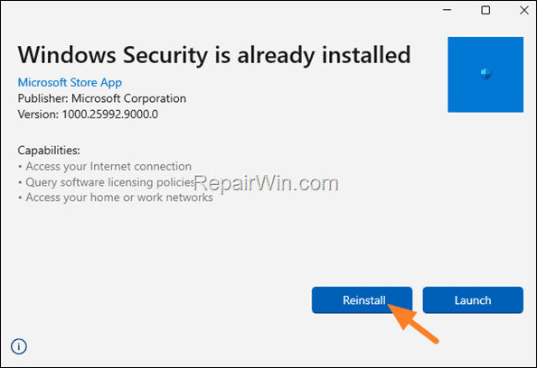 Windows Security blank screen after opening - fix