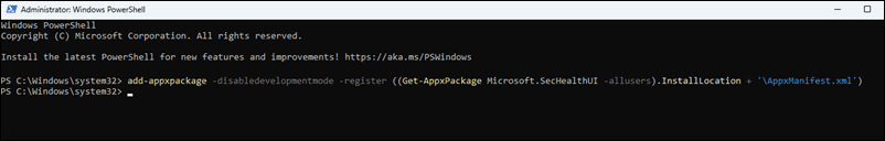 install windows security powershell
