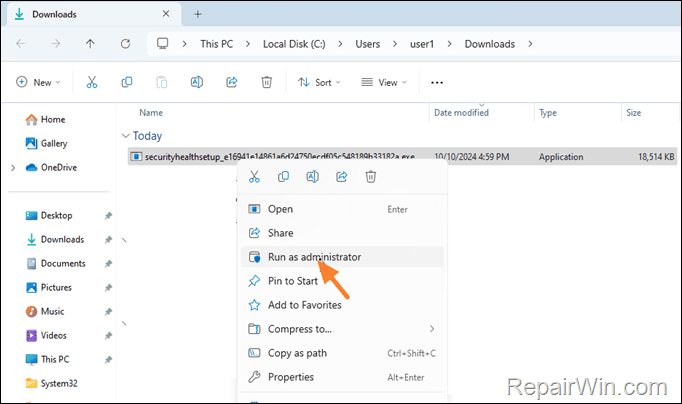 Reinstall Windows Security using