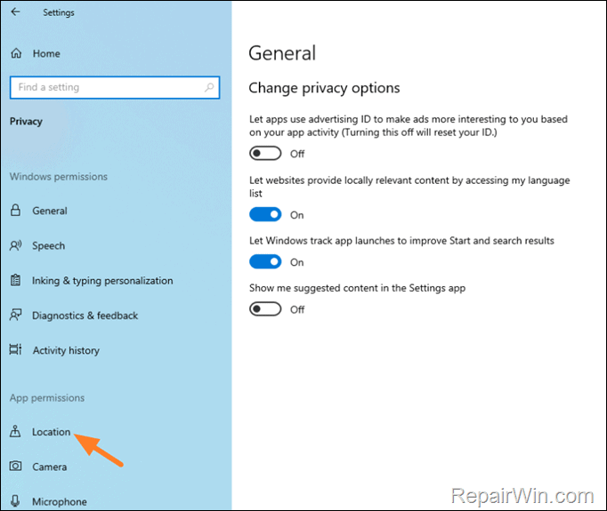 Windows Location