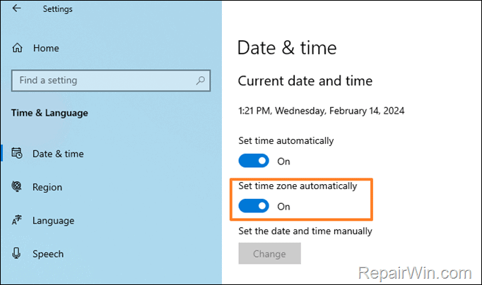 FIX: 'Set Time Zone Autmatically' is Grayed Out