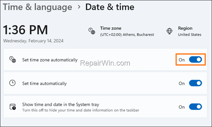 FIX: 'Set Time Zone Autmatically' is Greyed Out - Windows 11