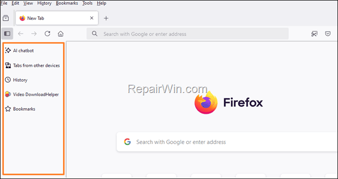 How to Remove Sidebar in Firefox.