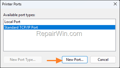 Standard TCP/IP Port