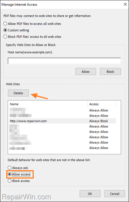 FIX: Adobe Acrobat does not allow connection to URL