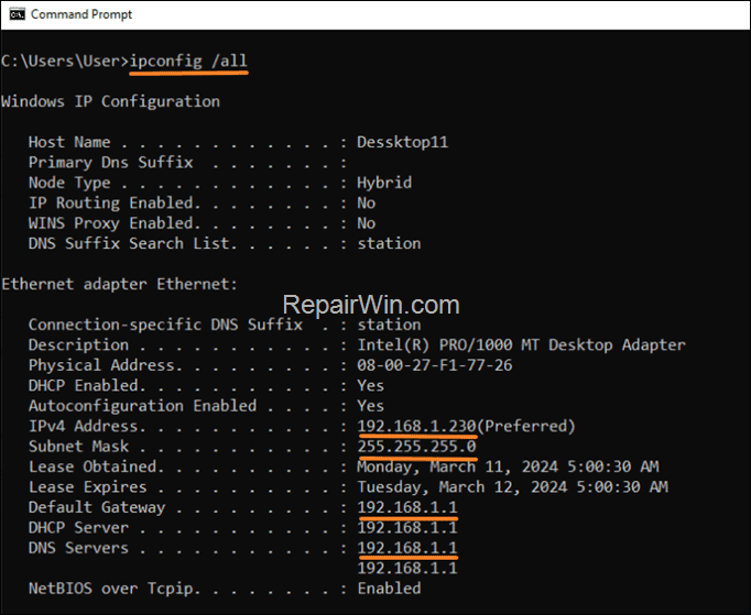 Find IP Address from Command Prompt